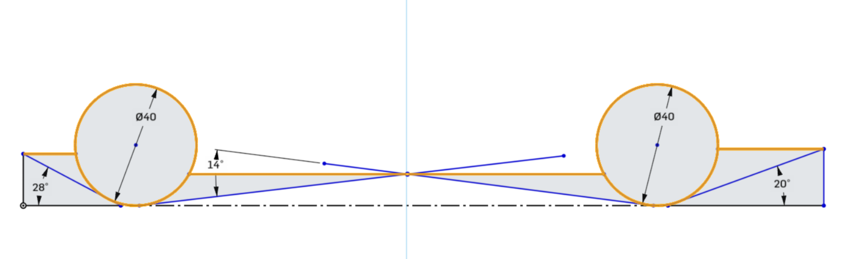 CAD image depicting the specific minimum angles and running clearance required for a vehicle to be considered a light truck under CAFE