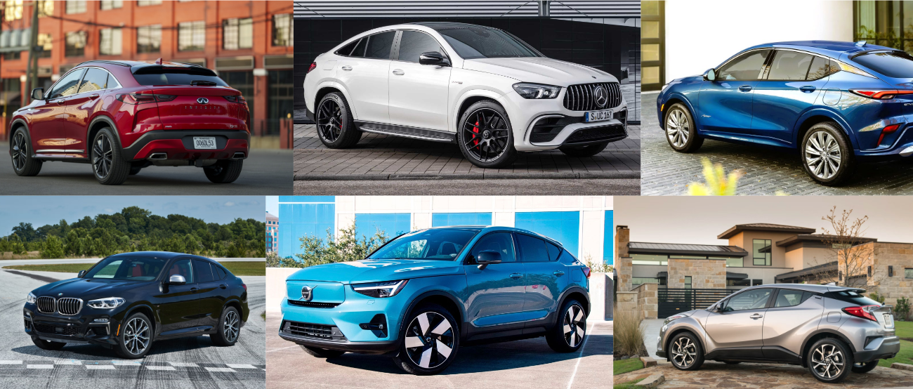 compilation image of various crossover sedans
